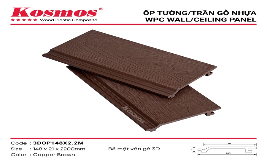 Tấm ốp một sóng ngoài trời Kosmos 21mm Copper Brown